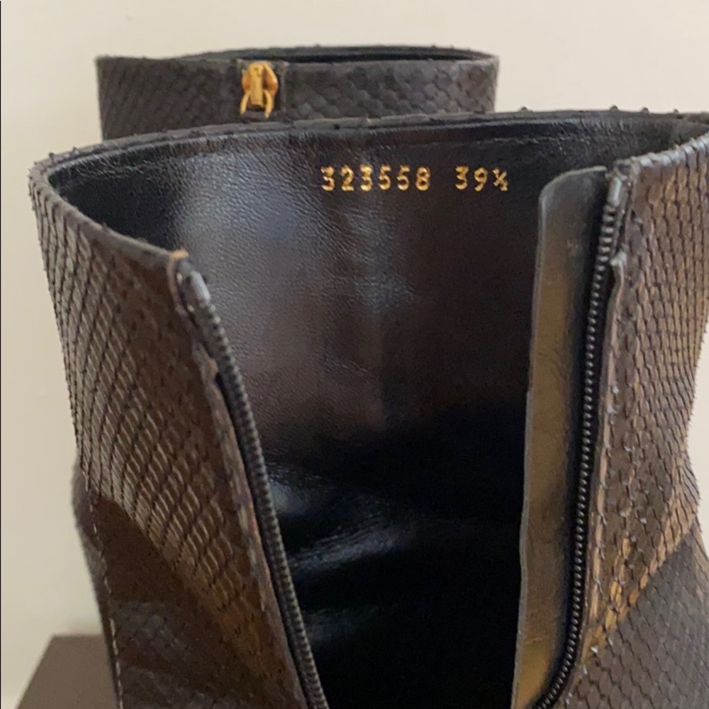 Gucci Python Leather Booties - image 7